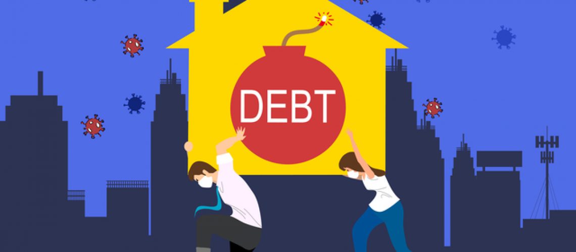 Peoples carrying house-Debt
